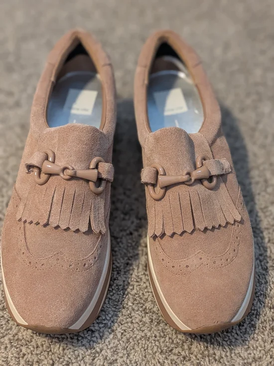 Dolce Vita Sz 9.5 Suede Platform Loafers in Toffee - Picture 2 of 8